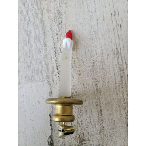 Vintage candle glass clip ornament Xmas tree clear - Picture 1 of 6